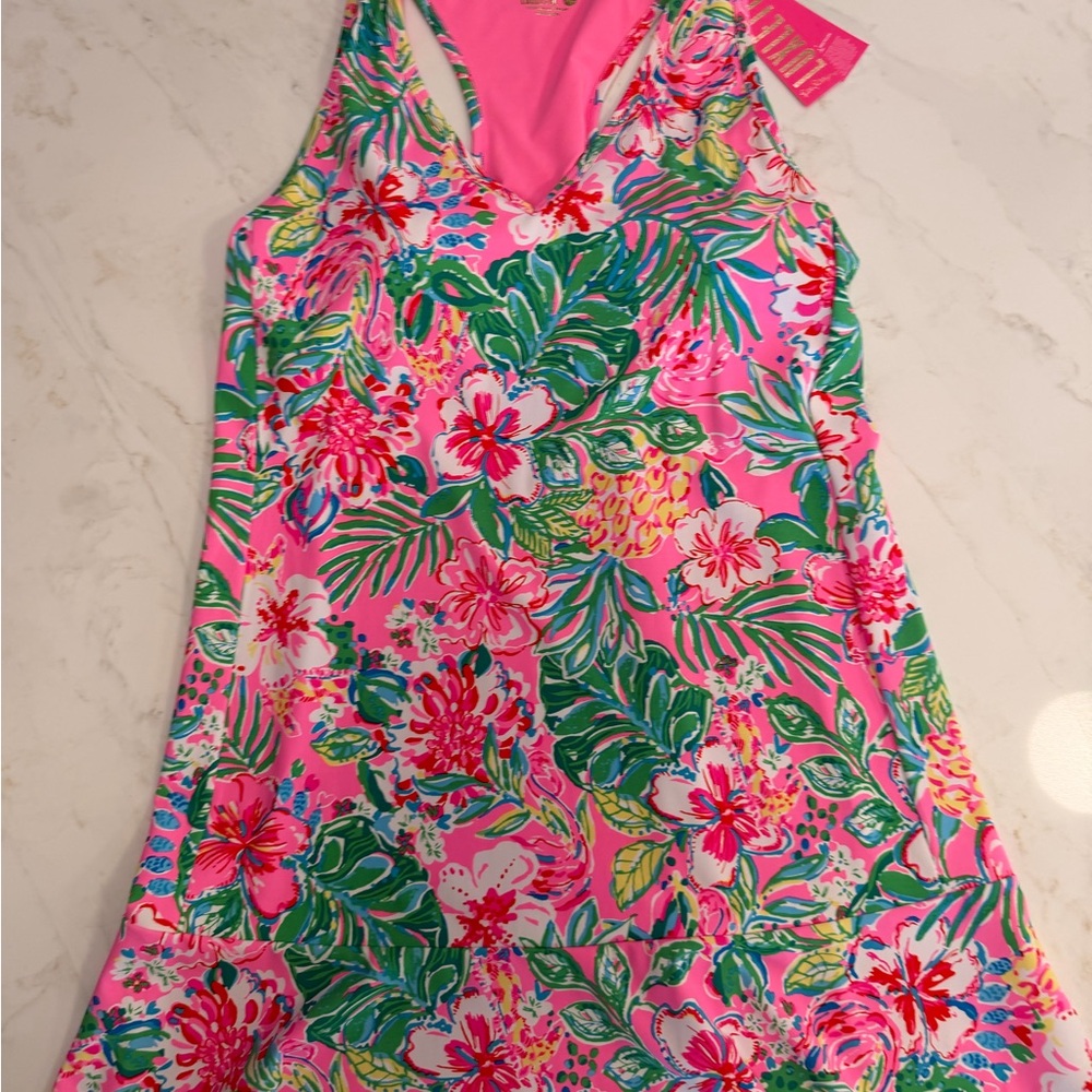 Bright Pink Tropical Floral Sundress